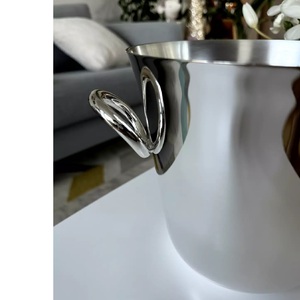 Cubo de hielo para bebidas frías con asa para champán Cubo de hielo redondo de hierro galvanizado para fiesta al aire libre indio - Product Image 2