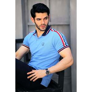 Polo T-shirt Homme Tendance KLEIN 100% Coton et Polyester Respirant Écologique Uni Foncé Brodé Haute Qualité - Product Image 2