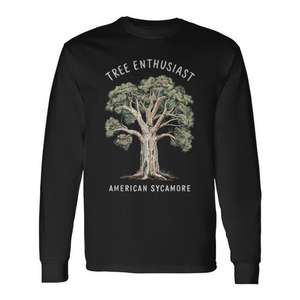 T-shirt à manches longues Tree Enthusiast American Sycamore, col rond unisexe, taille adulte - Product Image 1