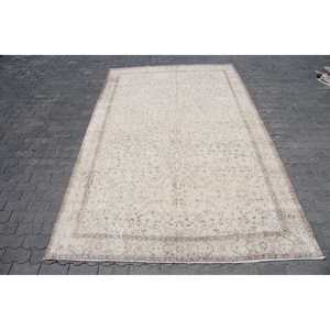 Grand tapis vintage 6,4x10,4 pi (196x318 cm), tapis turc blanc à pois - Product Image 1