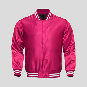 Chaqueta de béisbol de bombardero de satén de alta calidad unisex personalizada OEM lana cierre de cremallera XL tamaño soporte lienzo estampado al por mayor algodón - Product Image 5