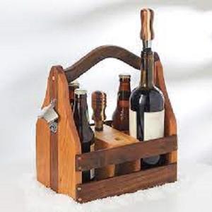 Élégant en bois Caddy vin bière et porte-couverts avec support de cuillère stockage de papier de soie pour la cuisine boîte emballée - Product Image 4