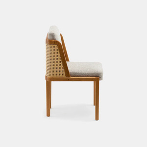 Durable Midcentury Restaurant <b>Chair</b> Made From Teak With <b>Rattan</b> Back - Product Image 4