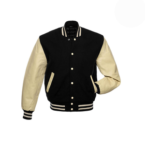 OEM Custom Leather Sleeve Wool Blend Embroidered Graphic Varsity Letterman <b>Jacket</b> <b>Baseball</b> <b>Bomber</b> <b>Jacket</b> - Product Image 2