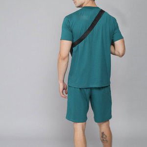 Ensemble t-shirt coupe ajustée et short à manches courtes 100% coton pour homme T-shirts et shorts à manches courtes de style décontracté pour l'été Vente en ligne respirante - Product Image 5