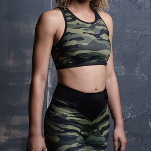 Venta al por mayor Tops de los deportes de las mujeres 2PCs Seamless High Stretch Crop Top Bra Solid Workout Running Yoga Fitness Thumb Holes Adultos Conjuntos - Product Image 1