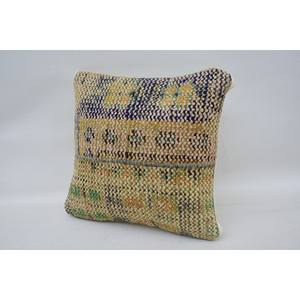 Coussin en laine motif vintage multicolore 12x12 pouces Coussin décoratif tissé Kantha Patchwork Technique - Product Image 3