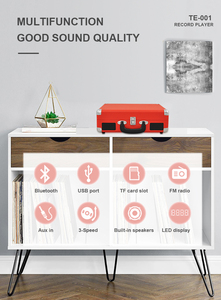 Tocadiscos de Vinilo de 3 Velocidades <span class=keywords><strong>con</strong></span> <span class=keywords><strong>Bluetooth</strong></span>, Reproductor de Vinilo Portátil de Alta Calidad <span class=keywords><strong>con</strong></span> Aguja Technics - Product Image 5