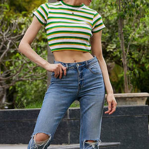 Top corto de algodón de hecho la mejor calidad para mujer Top corto superventas para mujer Venta en línea Top corto para mujer - Product Image 4