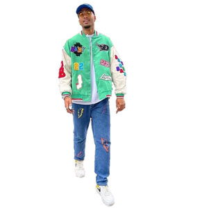 2024 BRIGHT WAY INTERNATIONAL High Street Venta al por mayor Logotipo personalizado Bordado Chaqueta de béisbol para hombre Letterman Varsity Jacket - Product Image 6