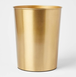 Hand finished <b>metal</b> waste <b>bin</b> with fine detailing for luxurious designer spaces home decor and boutique hotels - Product Image 3