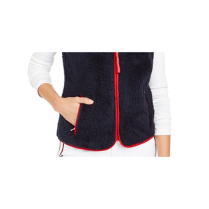 Chaleco Acolchado Sherpa Azul Marino Mediano para Mujer Tommy Hilfiger, Tejido Vaquero, Estilo Formal Largo, Bordado, Tallas Grandes - Product Image 3