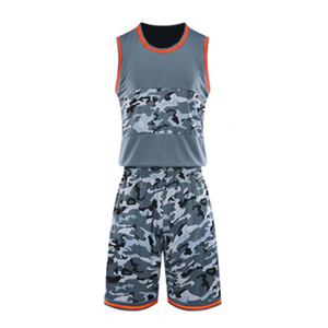 Men's Camouflage Basketball Jersey Set Sleeveless Tank Top Elastic Waist Shorts Moisture Wicking Polyester All Seasons Sportwear - Product Image 1