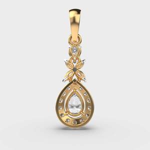 สร้อยคอจี้เพชรชุบทองคำ 18K หรูหรา รูปทรงหยดน้ำ พร้อมสายสร้อยแบบละเอียด - Product Image 4
