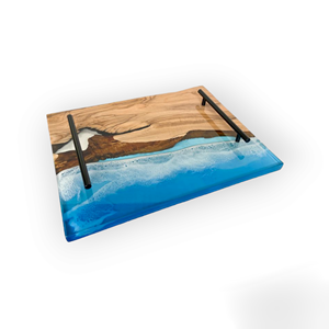 Bandejas de servir de madera de resina hechas a mano con diseño elegante para experiencias gastronómicas con estilo a los mejores precios - Product Image 2
