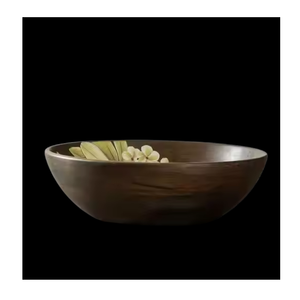 Cuenco para servir ensalada de madera Natural con patrón de hojas para restaurante Hotel mesa de comedor cuencos decorativos de madera hechos a mano - Product Image 2