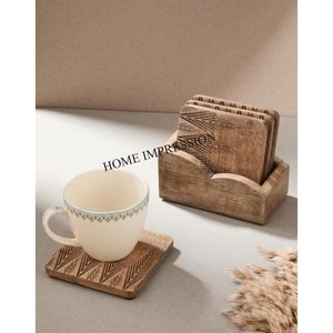 Posavasos de té y café personalizables respetuosos con el medio ambiente resistentes al calor de lujo de mármol redondo minimalista recién llegado para el hogar y la cocina - Product Image 1