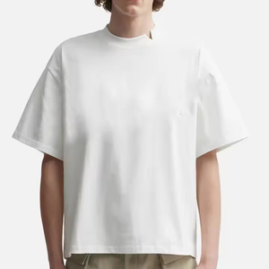 T-shirt surdimensionné personnalisé de haute qualité pour hommes | 100% coton lourd côtelé cou goutte épaule blanc luxe Streetwear Tee - Product Image 1