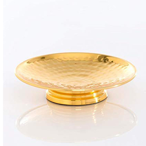 Jabonera con acabado dorado martillado de latón metálico, jabonera de barra de metal, jabonera de diseño moderno - Product Image 1