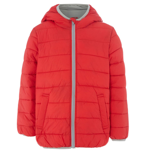 ¡Novedad de 2025! Chaqueta acolchada de Color rojo sólido para mujer, chaqueta acolchada de invierno con relleno de algodón de tela transpirable - Product Image 1