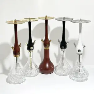 New Design Wood Hookah Premium Large Stainless steel Colorful Wooka Shisha Hookah Set With One Hose Connector Wooden Hookah