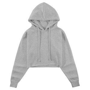 เสื้อฮู้ดแบบสวมศีรษะของผู้หญิงเสื้อมีฮู้ดแบบสั้นแขนยาวงานตามสั่ง OEM - Product Image 2