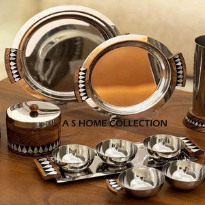 ชามใส่ผลไม้และถั่วแบบแห้งทำจากโลหะอลูมิเนียมสแตนเลสพร้อมขาตั้งรูปดอกไม้ชามตกแต่งทำมือดีไซน์ใหม่ - Product Image 4