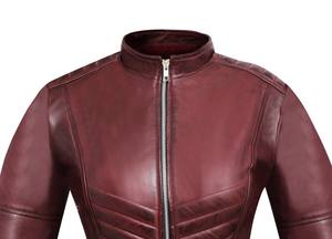 Venta caliente ESPRIT chaqueta de invierno de cuero para mujer en piel de oveja Real cuello alto transpirable viscosa Sherpa forro OEM al por mayor - Product Image 2