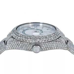 Dernière montre de style Hip Hop à cadran noir et blanc avec design mécanique avec diamants en moissanite blanche et noir - Product Image 2