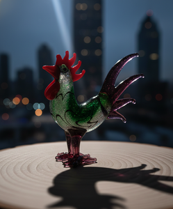 Figurine de coq en verre artisanal, style Art Déco, presse-papiers en cristal, décoration pour la maison, le bureau ou le tableau de bord de voiture, cadeau décoratif - Product Image 4