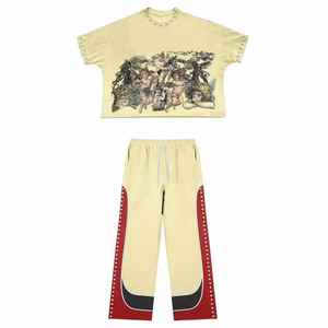 Conjunto Deportivo Informal de Algodón con Camiseta con Estampado Gráfico y Pantalones Jogger, Ideal para Hombres y Mujeres, Comodidad y Estilo Diarios - Product Image 6