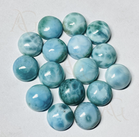 Larimar rond cabochon blanc bleu pierre précieuse en vrac en gros fabrication de bijoux en argent dos plat 3mm à 30mm pectolite bleu ciel