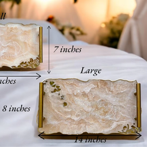 Bandeja de resina Premium Organizador hecho a mano de bajo costo para maquillaje de joyería y velas Bandeja de resina hecha a mano por AALIYAN IMPEX - Product Image 1