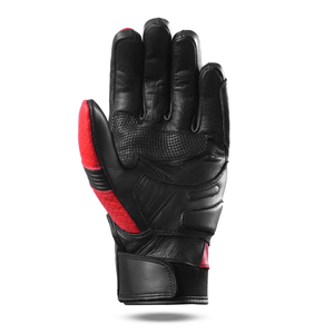Men's Full Finger Unisex Gloves Red/Black Perforated Leather Knuckle Protection Printed Custom for Winter Auto Racing Motorcycle - Product Image 3