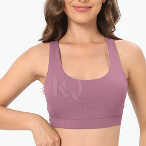 Soutien-gorge de sport pour femme grande taille, rembourré, à bretelles réglables, respirant, avec empiècements en maille sur le devant, sans coutures, pour la course, la gym, le yoga et l'entraînement - Product Image 2