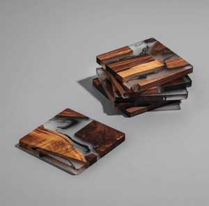Sous-verres en bois faits à la main au design classique moderne Décoration unique pour la maison avec résine Meilleure vente Qualité d'exportation - Product Image 1
