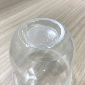 Quang Quan 95mm 400ml 14oz Disposable Clear <b>Plastic</b> <b>Cup</b> with U Shape Bottom Flat Bottom Lids Single Wall Iced Coffee Serving Set - Product Image 5