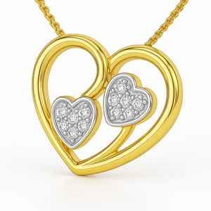 Colgante unisex de oro amarillo sólido de 14K bellamente diseñado con regalo de boda chapado en rodio de diamante - Product Image 2