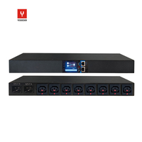PDU intelligent ATS 250V 10A C13 8 ports avec verrouillage par pression, double entrée d'alimentation, API SNMP HTTP, montage en rack, personnalisable pour centre de données
