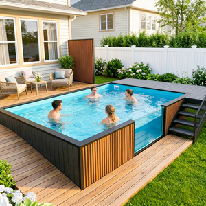 Piscinas portátiles para exteriores en contenedores de envío de 20 pies y 40 pies, piscina infantil de fibra de vidrio en contenedor. - Product Image 4