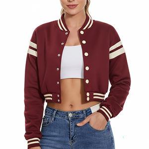 Chaqueta Varsity Corta Personalizada con Bordado Chenille, Chaqueta Varsity Corta con Logotipo Bordado Personalizado - Product Image 1