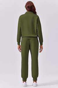 Ensemble de survêtement décontracté pour femme, haut et bas assortis, couture durable, texture lisse, respirant, séchage rapide, facile à laver, extensible - Product Image 3