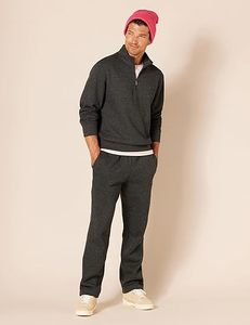 Vente en gros de qualité 250GSM Slim Fit Sport Solid Color Golf 1/4 Zip Pullover Logo personnalisé Hommes Basics Cotton Blended - Product Image 5