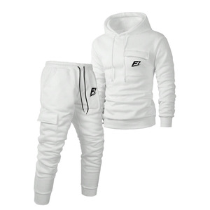 Custom Unisex Solid Fleece Tracksuit Set B2B <b>Sweat</b> Wear Set Wholesale ODM Pullover Hooded Sweatshirt OEM Manufacturer - Product Image 1