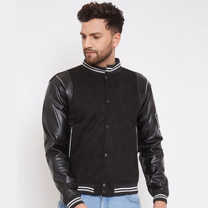 Couleur unie hommes Chenille broderie Varsity vestes nouveau à la mode Streetwear Style hommes Chenille broderie Varsity vestes - Product Image 2