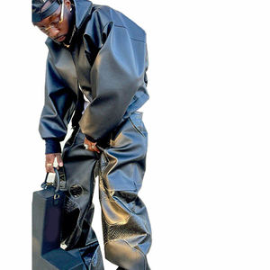 Precio personalizado 100% chaqueta de cuero genuino para Hombres estilo bombardero Vintage logotipo frontal cierre de cremallera para montar en moto de primavera - Product Image 4