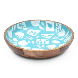 High Quality Handmade Mango Wood Salad Server <b>Enamel</b> Decorative Kitchen Food Serving <b>Bowl</b> for Weddings and Dinners - Product Image 4