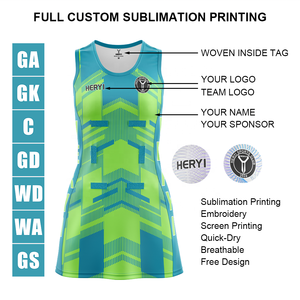 Design original logo ensemble femmes sport Netball bavoir Netballl robe uniforme BY URBANGAZER INDUSTRIES - Product Image 2