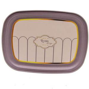 Bandeja de servicio Rectangular de Metal Retro de 235x305mm, Plato decorativo para té y café para servir alimentos - Product Image 2