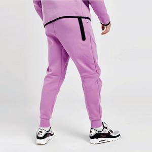 Conception OEM 69% Coton 31% Polyester Rose Hommes Tech Polaire Survêtement Full Zip Hoodie Joggers Sweatpants Sweatsuit - Product Image 4